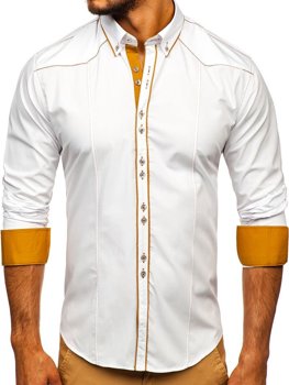 Camicia elegante a manica lunga da uomo bianca Bolf 4777