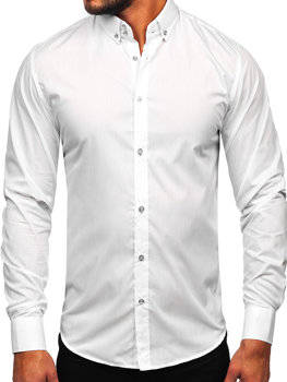Camicia elegante a manica lunga da uomo bianca Bolf 5821-1