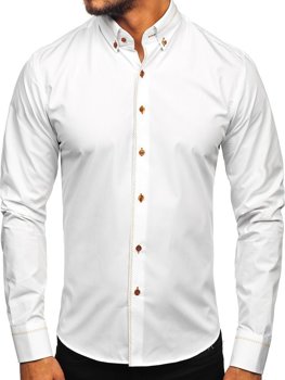 Camicia elegante a manica lunga da uomo bianca Bolf 6964