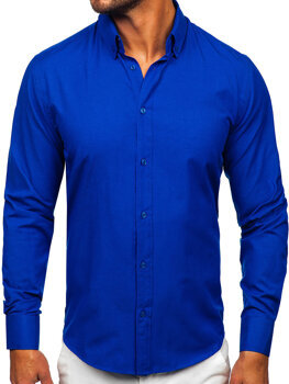 Camicia elegante a maniche lunghe da uomo bluette Bolf 5821-1