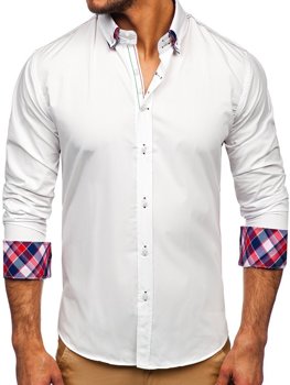 Elegante camicia a manica lunga da uomo bianca Bolf 2705