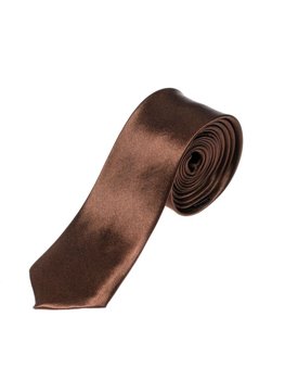 Elegante cravatta stretta da uomo marrone Bolf K001
