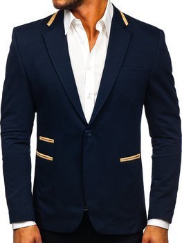 Elegante giacca d'abito da uomo blu Bolf 9400