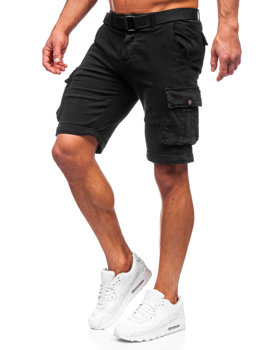 Pantaloncini cargo con cintura da uomo neri Bolf MP0109N