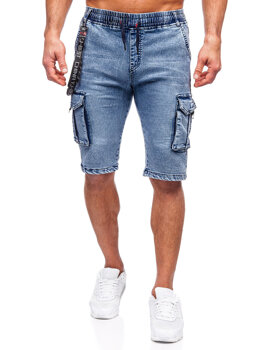 Pantaloncini cargo in jeans da uomo azzurri Bolf HY821