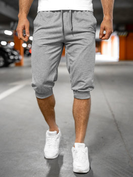 Pantaloncini corti di tuta da uomo grigi Bolf K10002