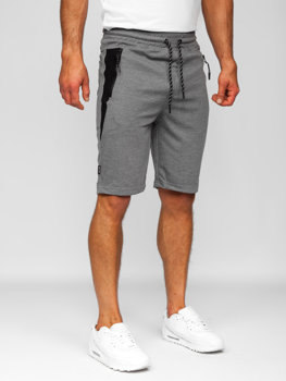 Pantaloncini corti di tuta da uomo grigio-neri Bolf Q3876