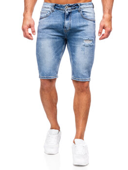 Pantaloncini corti in jeans da uomo azzurri Bolf KG3916