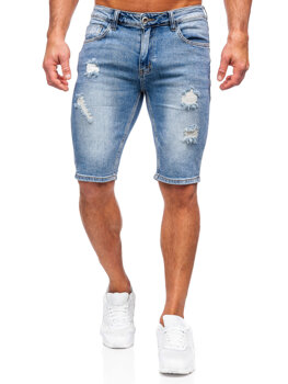 Pantaloncini corti in jeans da uomo celesti Bolf KG3912