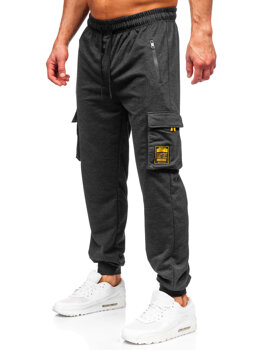 Pantaloni cargo da tuta jogger da uomo grafite Bolf JX6359