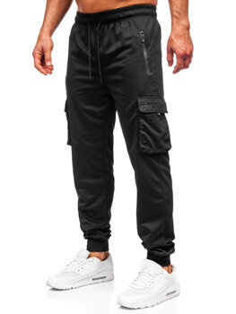 Pantaloni cargo da tuta jogger da uomo nero Bolf JX6360