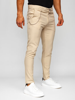 Pantaloni chino in tessuto da uomo beige Bolf 0059