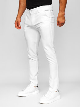 Pantaloni chino in tessuto da uomo bianco Bolf 0055