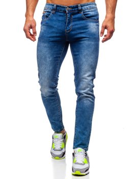 Pantaloni di jeans tipo regular fit da uomo blu Bolf KX509