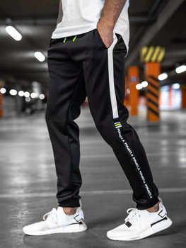 Pantaloni di tuta con stampa da uomo nero-verdi Bolf AM125A