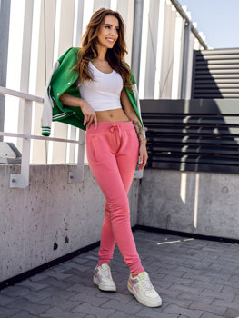 Pantaloni di tuta da donna rosa chiari Bolf CK-01-19B