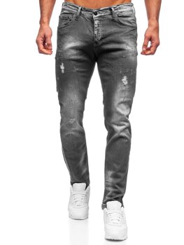 Pantaloni in jeans regular fit da uomo neri Bolf 4006