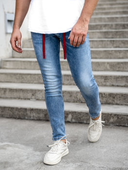 Pantaloni in jeans skinny fit da uomo azzurri Bolf KX555-1A