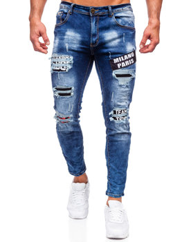 Pantaloni in jeans skinny fit da uomo blu Bolf E7790B