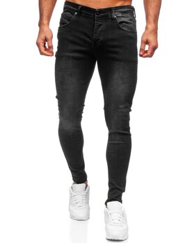 Pantaloni in jeans skinny fit da uomo nero Bolf R924