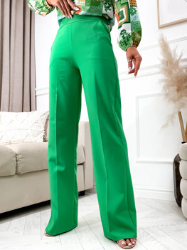 Pantaloni in tessuto a zampa di elefante da donna verdi Bolf 8158
