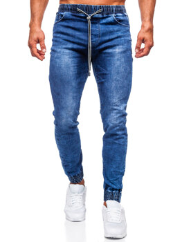 Pantaloni jogger in jeans da uomo blu Bolf TF228