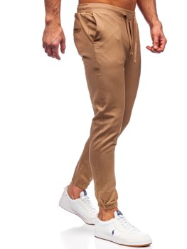 Pantaloni jogger in tessuto da uomo cammello Bolf 0011