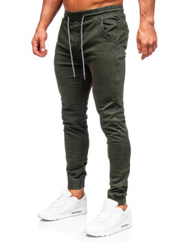 Pantaloni jogger in tessuto da uomo khaki Bolf KA6792