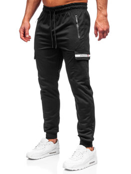 Pantaloni jogger tipo cargo da uomo neri Bolf JX5063