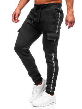 Pantaloni jogger tipo cargo da uomo neri Bolf JX8715