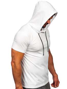 T-shirt con cappuccio senza stampa da uomo bianca Bolf 8T957