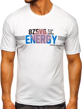 T-shirt con stampa da uomo bianca Bolf 14333