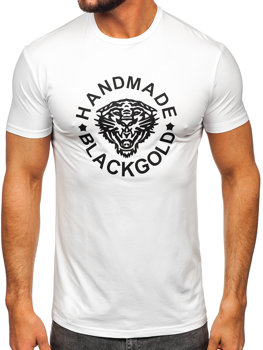 T-shirt con stampa da uomo bianca Bolf MT3019