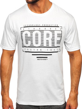 T-shirt con stampa da uomo bianca Bolf SS11071