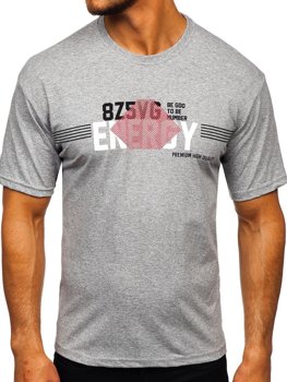 T-shirt con stampa da uomo grigia Bolf 14333