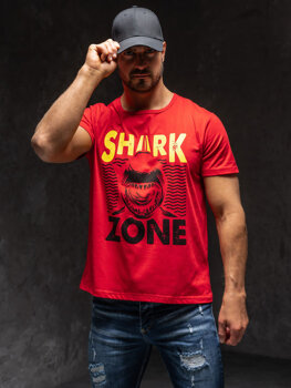 T-shirt con stampa da uomo rossa Bolf KS2652