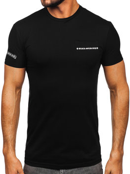 T-shirt con tasca con stampa da uomo nera Bolf MT3044