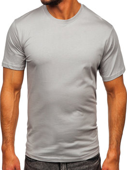 T-shirt di cotone da uomo grigia Bolf 0001