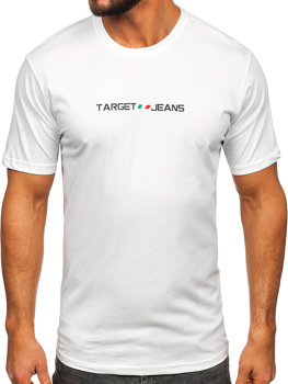 T-shirt in cotone con stampa da uomo bianca Bolf 14761