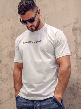 T-shirt in cotone con stampa da uomo bianca Bolf 14761A