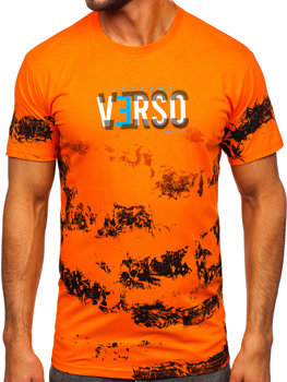 T-shirt in cotone da uomo arancione Bolf 14723