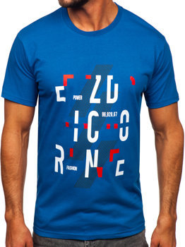 T-shirt in cotone da uomo azzurra Bolf 14752