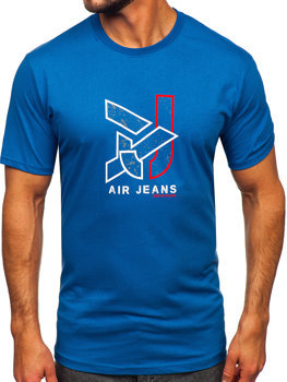 T-shirt in cotone da uomo azzurra Bolf 14769