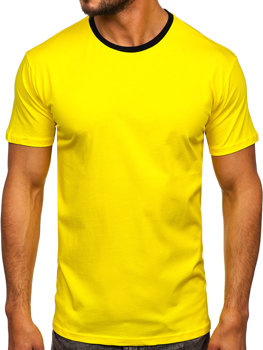 T-shirt in cotone da uomo gialla Bolf 0004