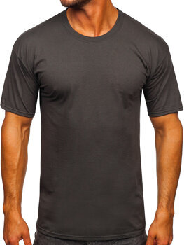 T-shirt in cotone senza stampa da uomo antracite Bolf B459