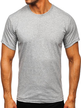 T-shirt in cotone senza stampa da uomo grigio scuro Bolf 192397