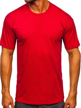T-shirt in cotone senza stampa da uomo rosso Bolf B459