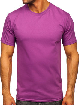 T-shirt in cotone senza stampa da uomo viola Bolf 192397
