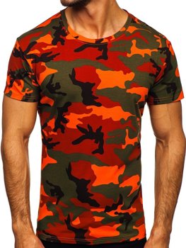 T-shirt mimetica da uomo verde-arancione Bolf S807