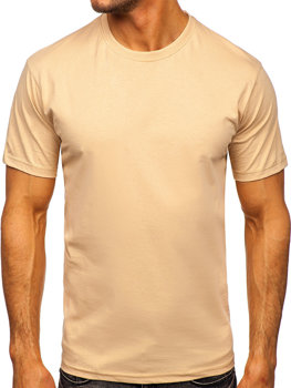 T-shirt senza stampa da uomo beige Bolf 192397
